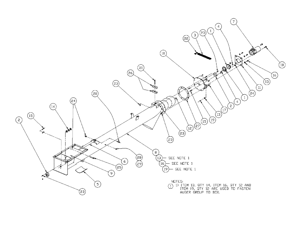 Схема запчастей Case IH 438 - (01-001) - 8" AUGER GROUP Basic Unit