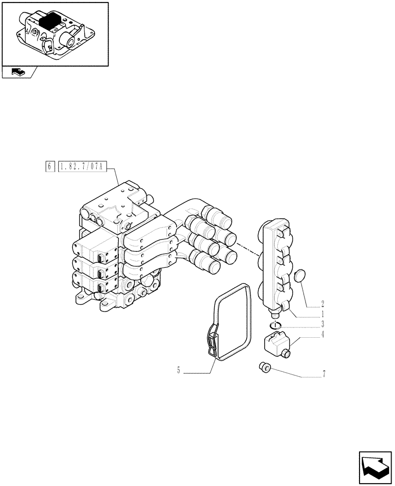 Схема запчастей Case IH PUMA 155 - (1.82.7/07[01]) - 3 CCLS (EDC) ELECTRONIC CONTROL VALVES AND ASSOCIATED PARTS - C6690 (VAR.330856) (07) - HYDRAULIC SYSTEM