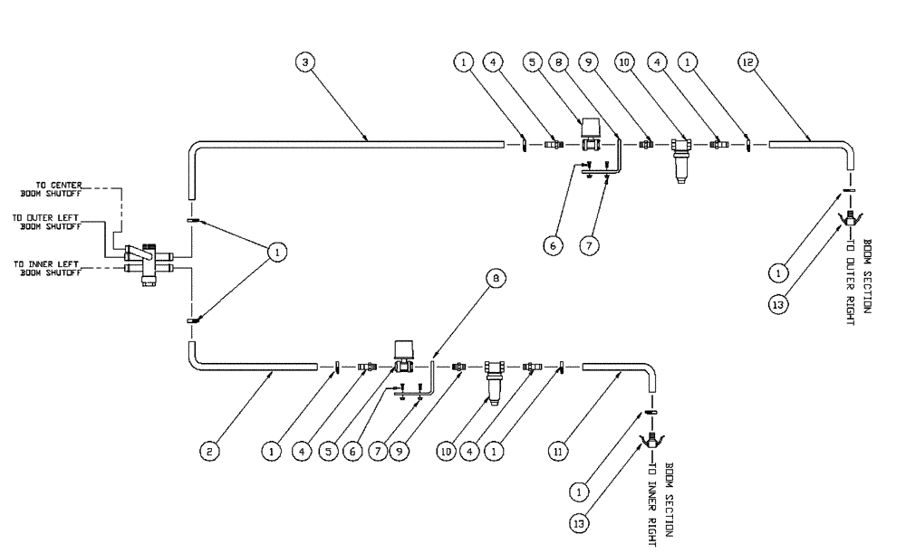 Схема запчастей Case IH PATRIOT XL - (09-039) - 75 5-BOOM SHUTOFF RH BOOM Liquid Plumbing