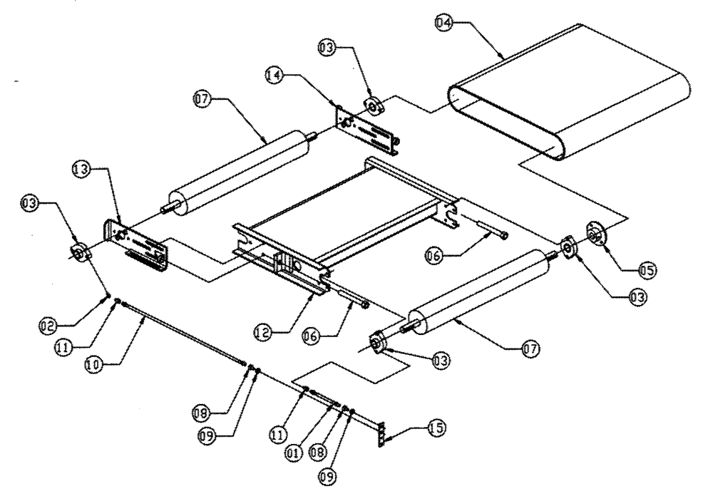 Схема запчастей Case IH FLEX-AIR - (01-002) - BELT CARTRIDGE ASSEMBLY Basic Unit