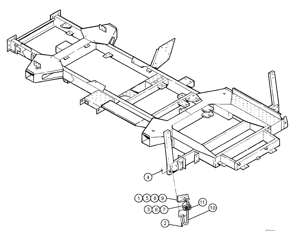 Схема запчастей Case IH 3150 - (04-003) - MIRROR, SIGNAL LIGHT ASSEMBLY Suspension & Frame