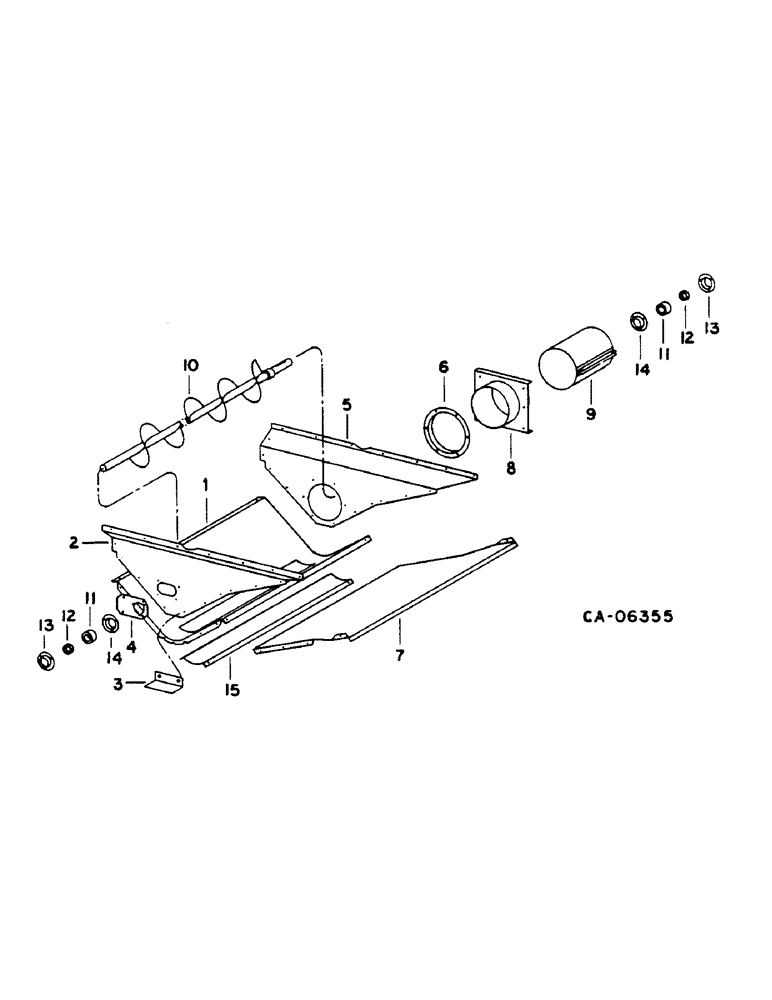 Схема запчастей Case IH 1460 - (17-119) - GRAIN AUGER TROUGH Mounted Equipment