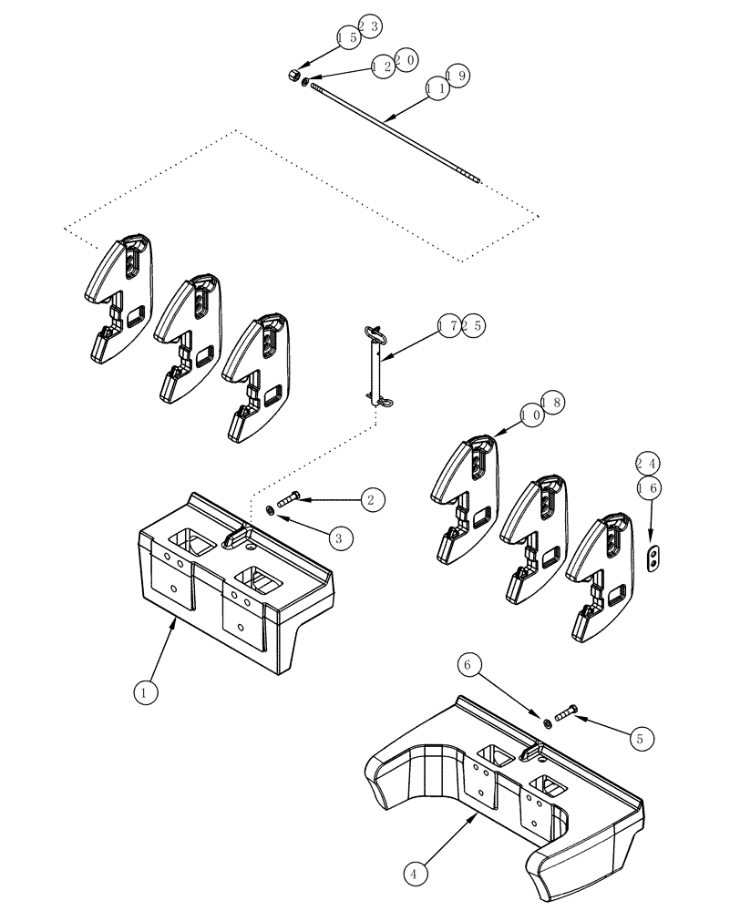 Схема запчастей Case IH MX200 - (09-03) - FRONT WEIGHTS, EUROPE ONLY (09) - CHASSIS/ATTACHMENTS