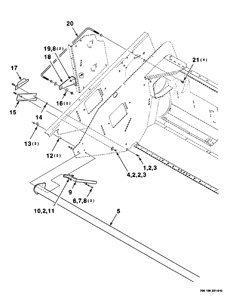 Схема запчастей Case IH SC412 - (7-22) - DIVIDERS, LEANBAR AND MOUNTING ASSEMBLIES (RIGHT) (09) - CHASSIS