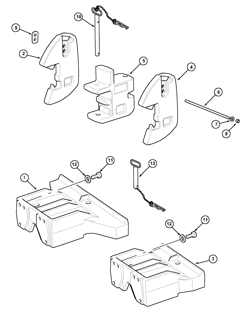 Схема запчастей Case IH MX150 - (09-02) - FRONT WEIGHTS (39) - FRAMES AND BALLASTING