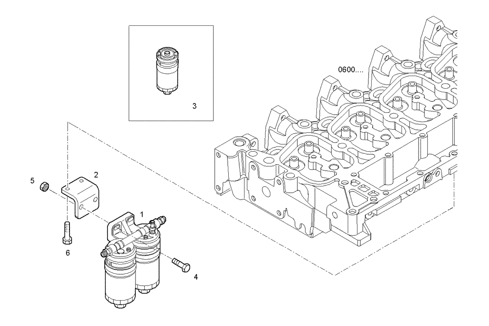 Схема запчастей Case IH F4GE0684C D600 - (2000.129) - FUEL FILTER 