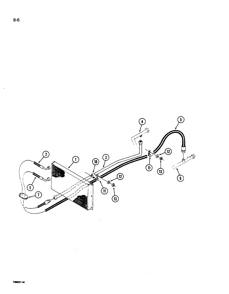 Схема запчастей Case IH 9280 - (8-006) - OIL COOLER SYSTEM PRIOR TO P.I.N. JCB0028400 (08) - HYDRAULICS