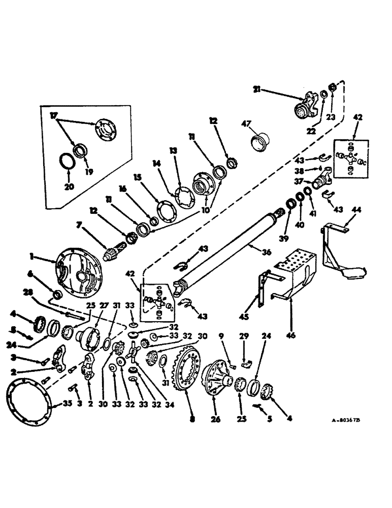 Схема запчастей Case IH 1466 - (07-74) - DRIVE TRAIN, FRONT AXLE DIFFERENTIAL & DRIVE SHAFT, 966, 1066, 1466 & HYDRO 100 TRACTORS WITH AWD (04) - Drive Train