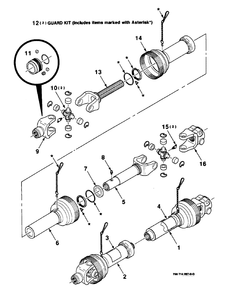 Схема запчастей Case IH 8590 - (2-06) - IMPLEMENT DRIVELINE ASSEMBLY, TYPE 2, 1-3/8" DIAMETER X 21 SPLINE Driveline