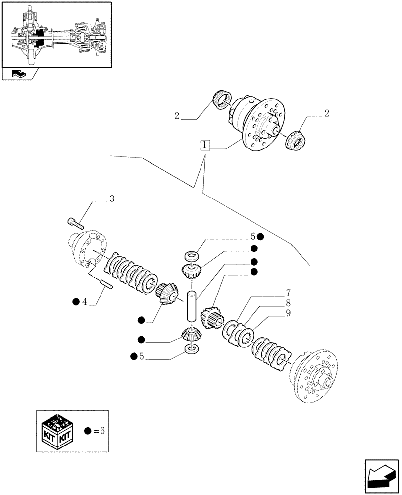 Схема запчастей Case IH FARMALL 95U - (1.40.3/07) - FRONT AXLE W/LIMITED SLIP DIFF - DIFFERENTIAL (VAR.330323) (04) - FRONT AXLE & STEERING