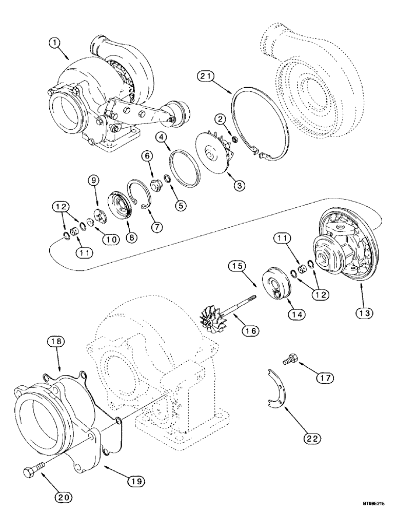 Схема запчастей Case IH MX240 - (2-050) - TURBOCHARGER ASSEMBLY, MX240, MX270, 6TAA-8304 EMISSIONS CERTIFIED ENGINE (02) - ENGINE