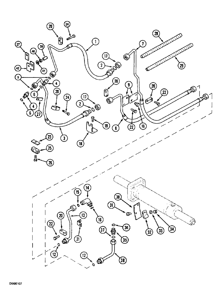 Схема запчастей Case IH 5230 - (5-014) - STEERING PIPES, PUMP TO STEERING CYLINDER, MFD (05) - STEERING