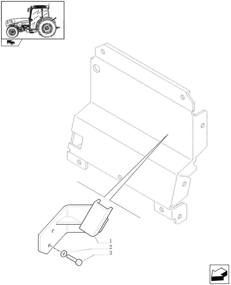 Схема запчастей Case IH FARMALL 105V - (1.89.4[02]) - SUPPORT FOR TRAILER BRAKE CONTROL LEVER (ITALY) - W/CAB (VAR.330895) (09) - IMPLEMENT LIFT