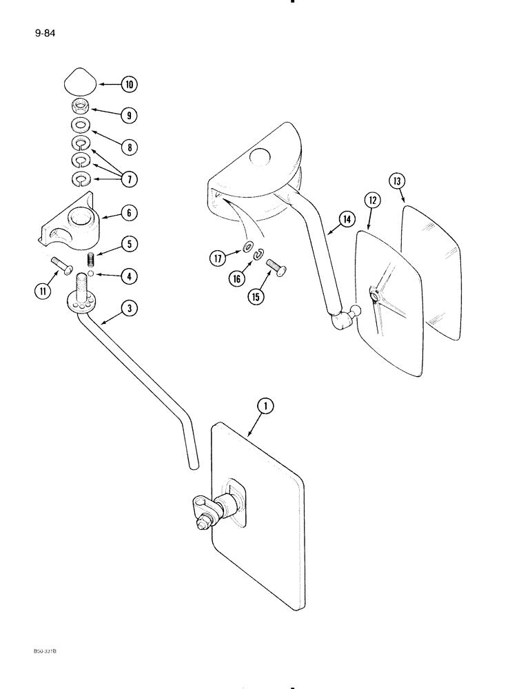 Схема запчастей Case IH 695 - (9-084) - CAB, WING MIRRORS (09) - CHASSIS/ATTACHMENTS