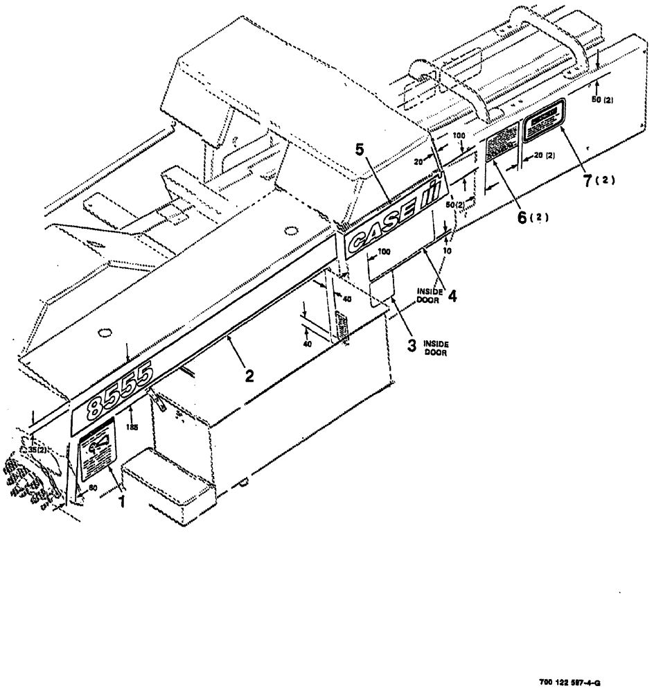 Схема запчастей Case IH 8555 - (09-08) - DECALS AND LOCATION DIAGRAM (LEFT) (S.N. CFH0046950 AND LATER) Decals & Attachments