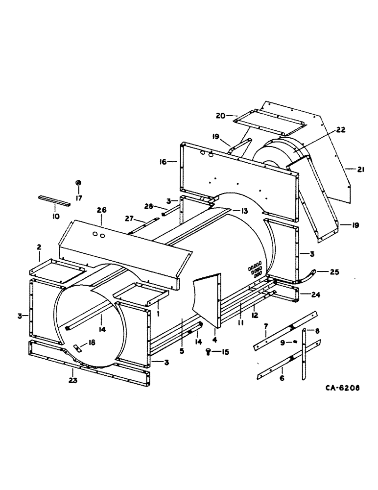 Схема запчастей Case IH 1420 - (21-11) - THRESHING ROTOR AND CONCAVES, CAGE (14) - THRESHING