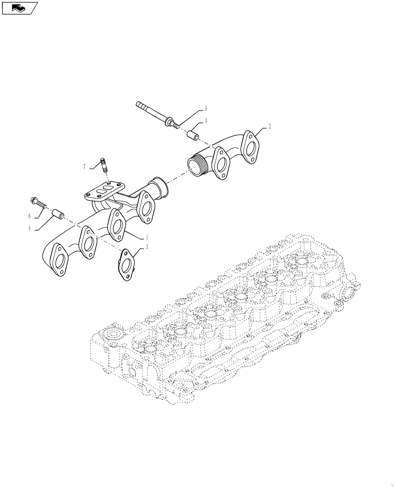 Схема запчастей Case IH 3230 - (10.254.02) - EXHAUST MANIFOLD (10) - ENGINE