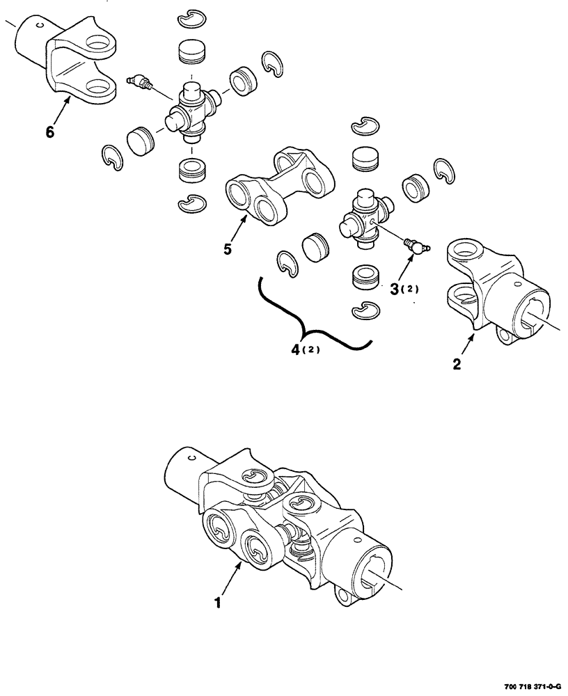 Схема запчастей Case IH RS561 - (02-010) - U-JOINT ASSEMBLY (DOUBLE) Driveline