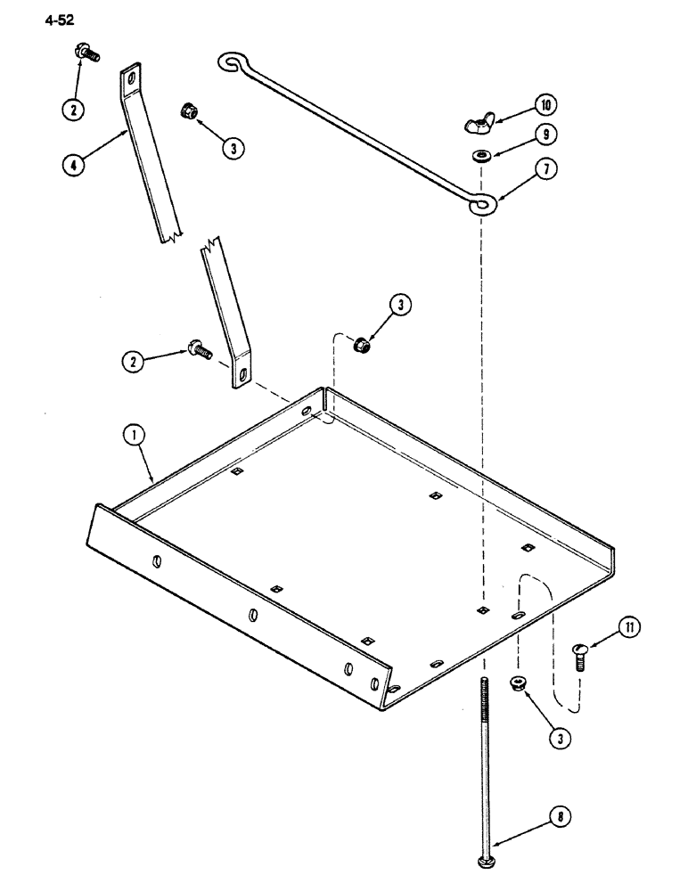 Схема запчастей Case IH 1620 - (4-052) - BATTERY TRAY (06) - ELECTRICAL