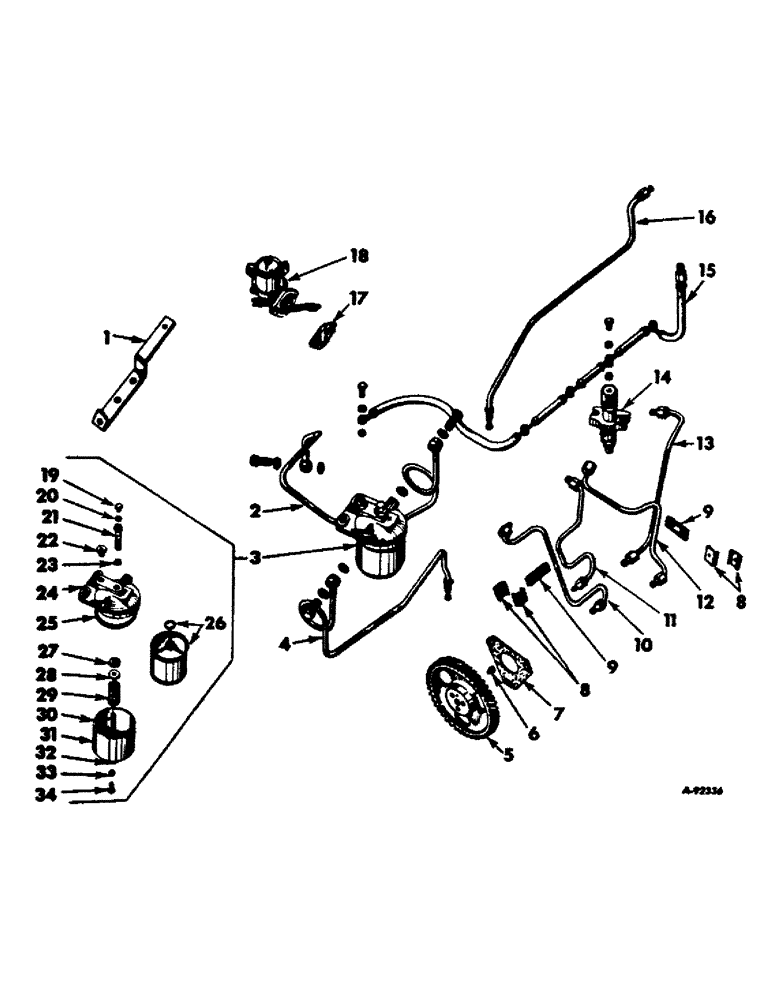 Схема запчастей Case IH BD-144 - (A-19) - FUEL INJECTION PUMP AND CONNECTIONS, ENGINE SERIAL NUMBER 17289 AND ABOVE 