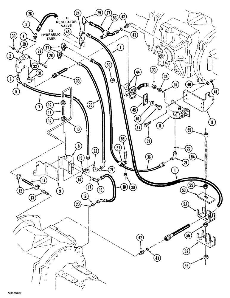 Схема запчастей Case IH 9380 QUADTRAC - (8-102) - AXLE HYDRAULICS, AXLE LUBRICATION AND COOLING CIRCUIT (08) - HYDRAULICS