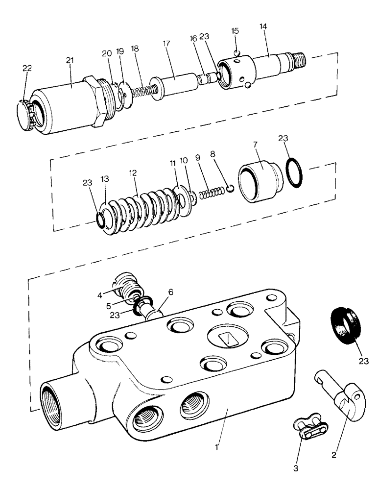 Схема запчастей Case IH 995 - (E20-1) - SELECTAMATIC HYDRAULIC SYSTEM, DOUBLE-ACTING TAKE-OFF VALVE PART OF LIVE TAKE-OFF VALVE UNITS (07) - HYDRAULIC SYSTEM