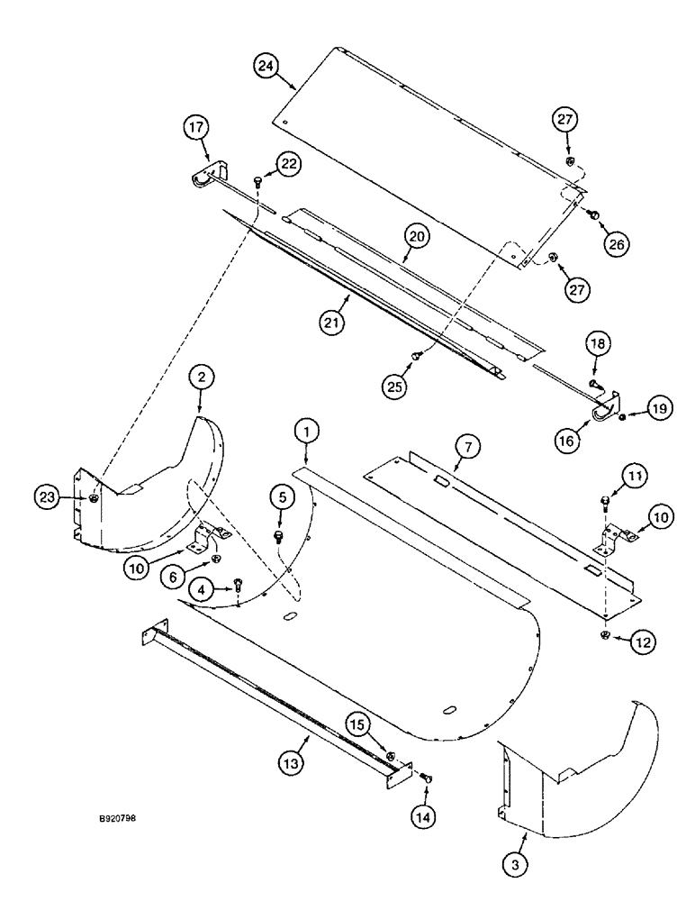 Схема запчастей Case IH 1644 - (9C-06) - CLEANING FAN, HOUSING (15) - BEATER & CLEANING FANS