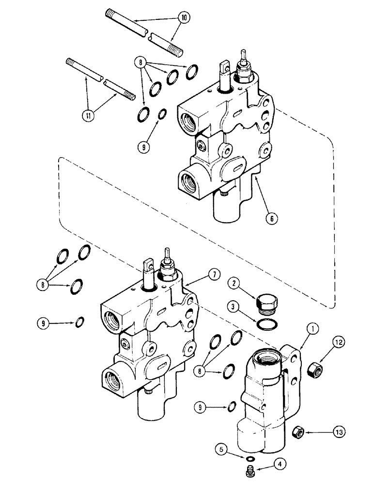 Схема запчастей Case IH 8950 - (8-040) - TWO CIRCUIT REMOTE VALVE AND COVER (08) - HYDRAULICS