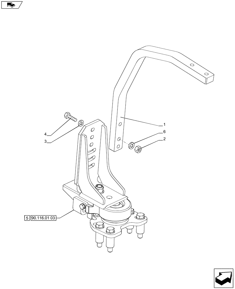 Схема запчастей Case IH PUMA 230 - (90.116.01[01]) - DYNAMIC FRONT FENDERS - SUPPORT (VAR.720497-728575) (90) - PLATFORM, CAB, BODYWORK AND DECALS