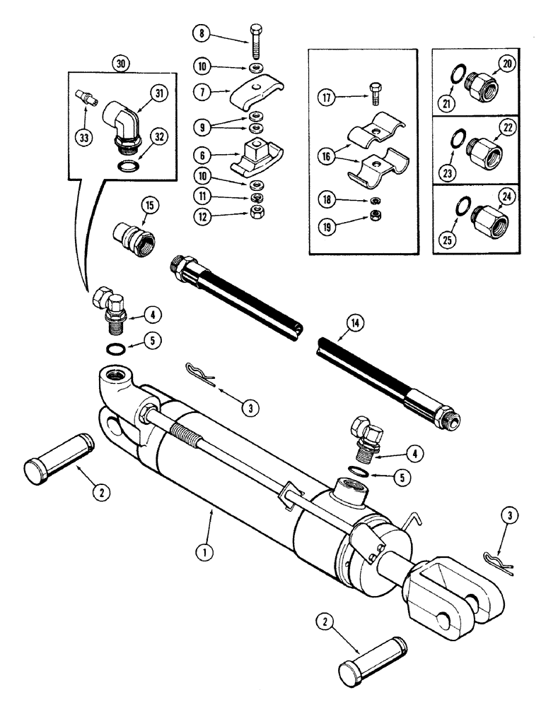 Схема запчастей Case IH 2594 - (8-102) - REMOTE HYDRAULIC CYLINDER ATTACHING PARTS (08) - HYDRAULICS