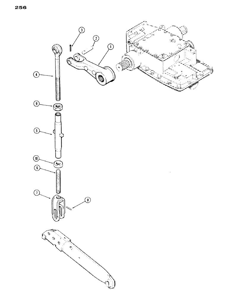 Схема запчастей Case IH 970 - (256) - THREE POINT HITCH, LIFT LINKS (09) - CHASSIS/ATTACHMENTS