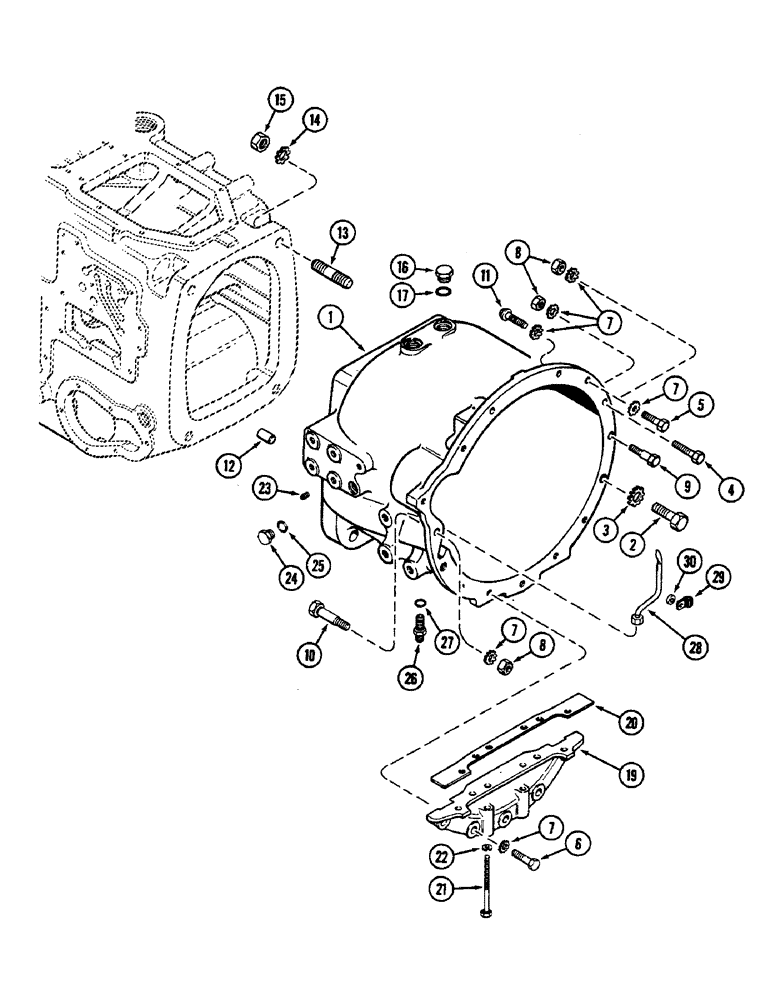 Схема запчастей Case IH 2290 - (6-218) - POWER SHIFT TRANSMISSION, CLUTCH HOUSING (06) - POWER TRAIN