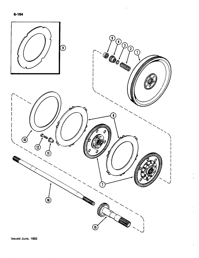 Схема запчастей Case IH 4490 - (6-164) - TRANSMISSION CLUTCH ASSEMBLY, TORQUE LIMITER (06) - POWER TRAIN