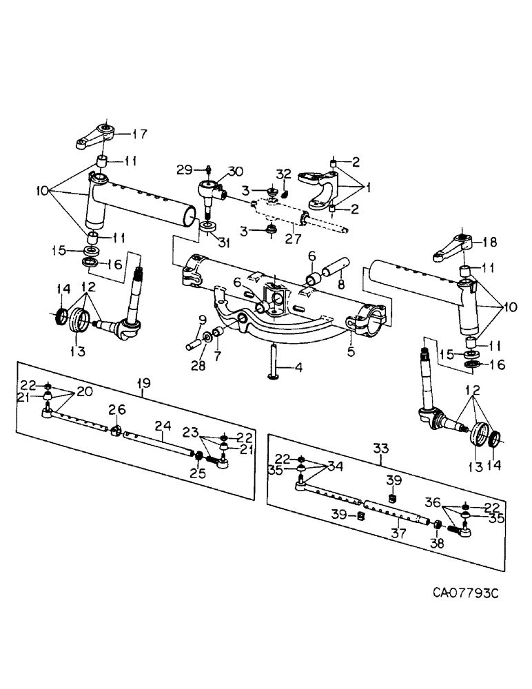 Схема запчастей Case IH 3088 - (14-2) - SUSPENSION, ADJUSTABLE WIDE TREAD FRONT AXLE Suspension