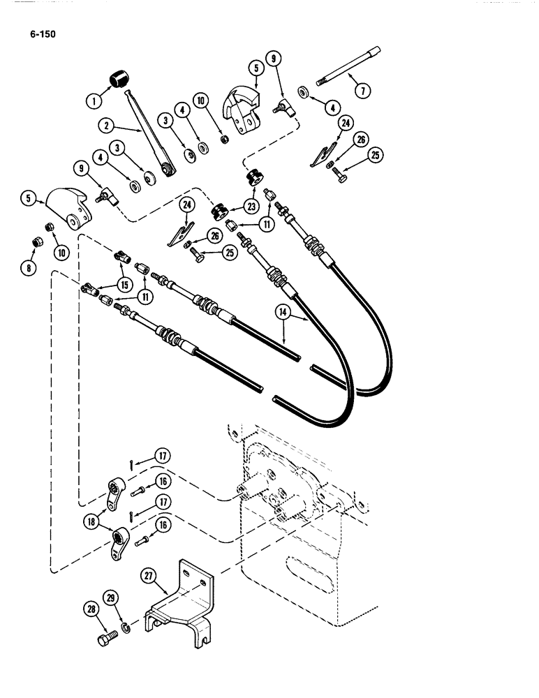 Схема запчастей Case IH 4494 - (6-150) - RANGE SHIFT LINKAGE (06) - POWER TRAIN