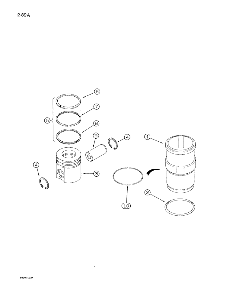 Схема запчастей Case IH 7130 - (2-089A) - PISTONS, 6T-830 ENGINE, PISTONS ENGINE S/N 44706126 AND AFTER (02) - ENGINE