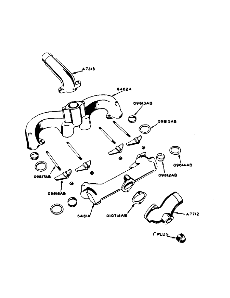 Схема запчастей Case IH 400-SERIES - (056) - POWRCEL DIESEL ENGINE, INTAKE AND EXHAUST MANIFOLD (02) - ENGINE