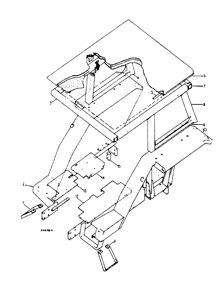 Схема запчастей Case IH 444 - (6-77C) - SAFETY FRAME, 444-001/B001573, 444-002/B000825 (09) - CHASSIS