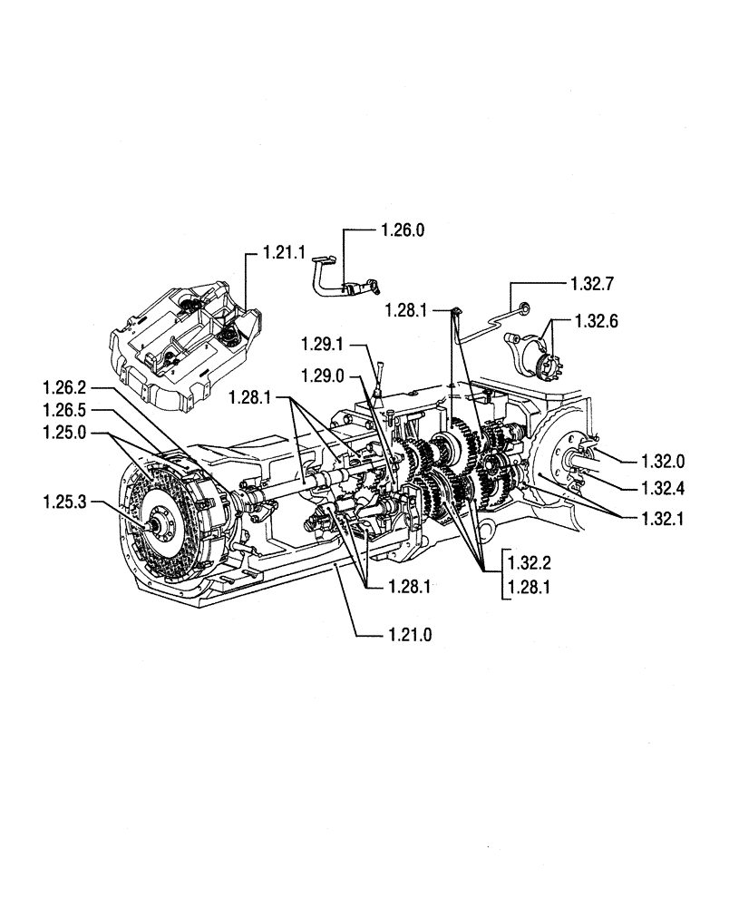Схема запчастей Case IH JX95 - (SEC. 03) - TRANSMISSION (00) - GENERAL