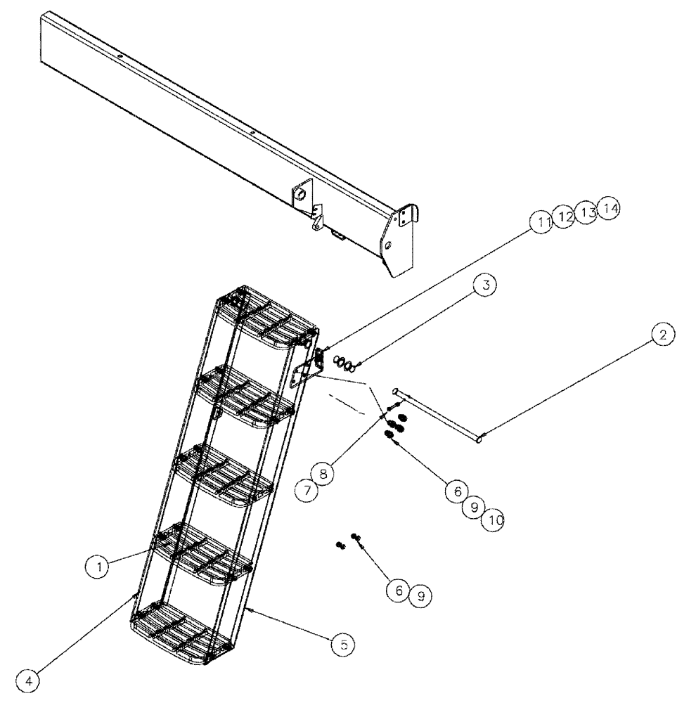 Схема запчастей Case IH 3210 - (04-008) - LADDER ACCESS LH Suspension & Frame