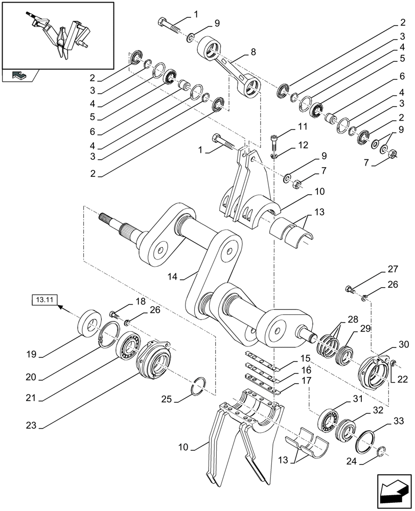 Схема запчастей Case IH LBX332P - (13.12[01]) - PACKER (13) - FEEDER