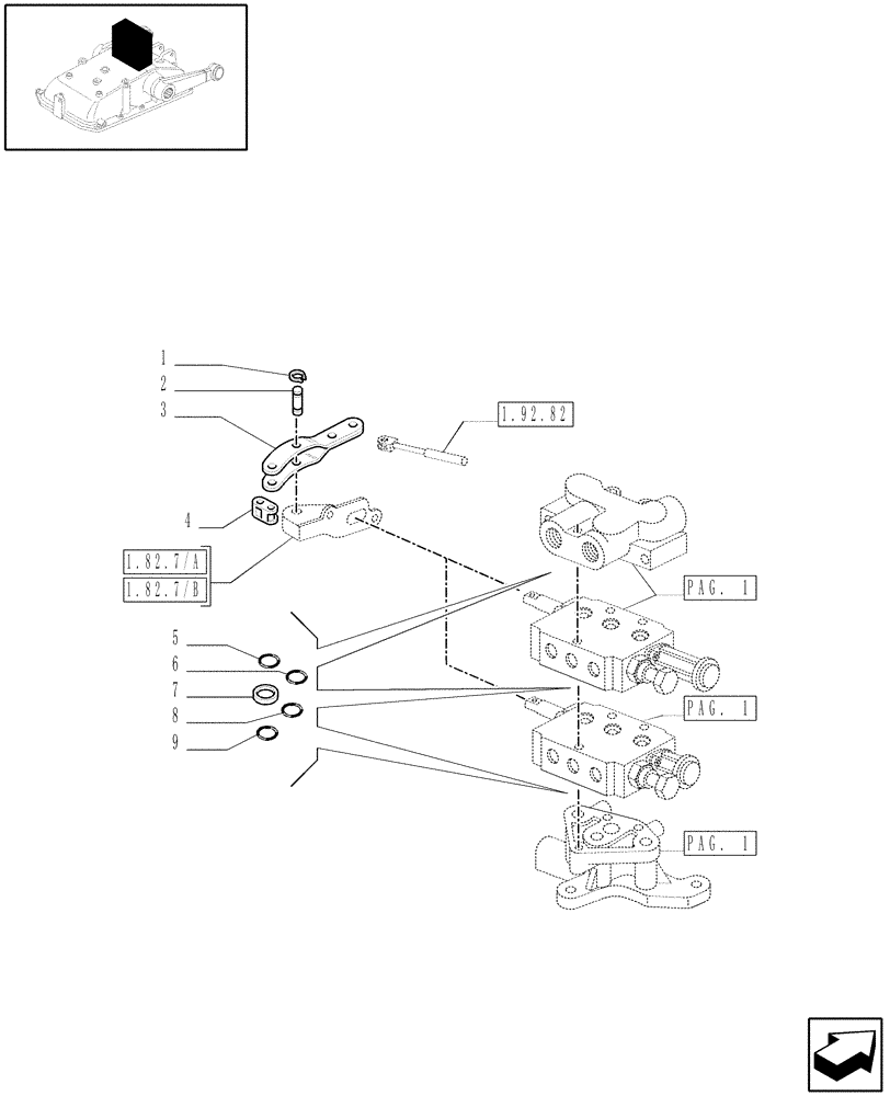 Схема запчастей Case IH JX1095N - (1.82.7[02]) - EXTRA EXTERNAL CONTROL VALVES AND PIPES - C5484 (07) - HYDRAULIC SYSTEM