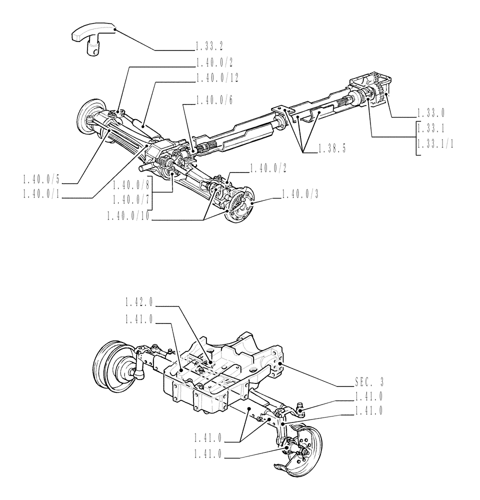 Схема запчастей Case IH JX1085C - (SEC. 04) - FRONT AXLE (00) - GENERAL