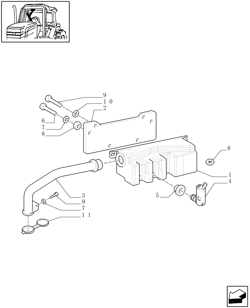 Схема запчастей Case IH MXU130 - (1.91.5[01]) - WINDSHIELD WIPER TANK (10) - OPERATORS PLATFORM/CAB