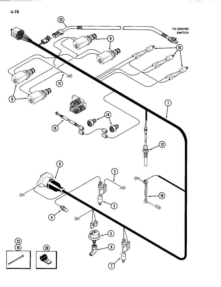 Схема запчастей Case IH 4494 - (4-078) - TRANSMISSION HARNESS (04) - ELECTRICAL SYSTEMS