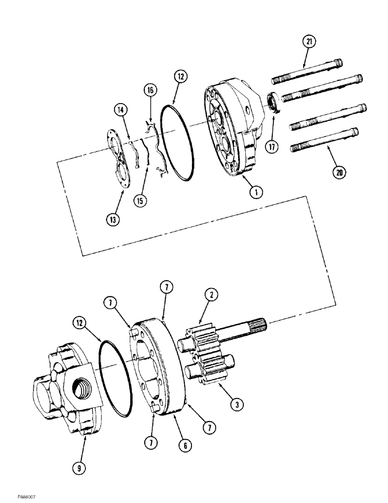 Схема запчастей Case IH 9390 - (8-028[1]) - HYDRAULIC GEAR PUMP ASSEMBLY, P.I.N. JEE0035788 AND AFTER (08) - HYDRAULICS