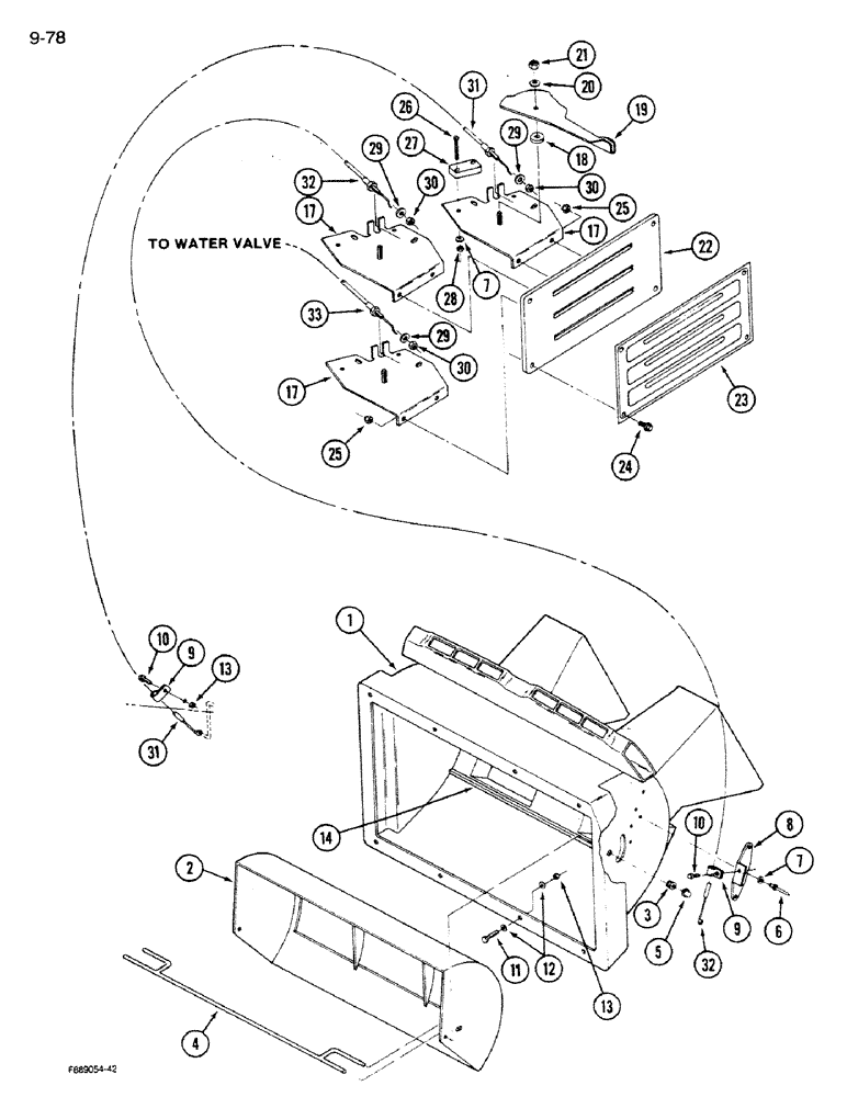 Схема запчастей Case IH 9280 - (9-78) - AIR CONDITIONER AND HEATER, CONTROLS AND AIR PLENUM, CAB (09) - CHASSIS/ATTACHMENTS