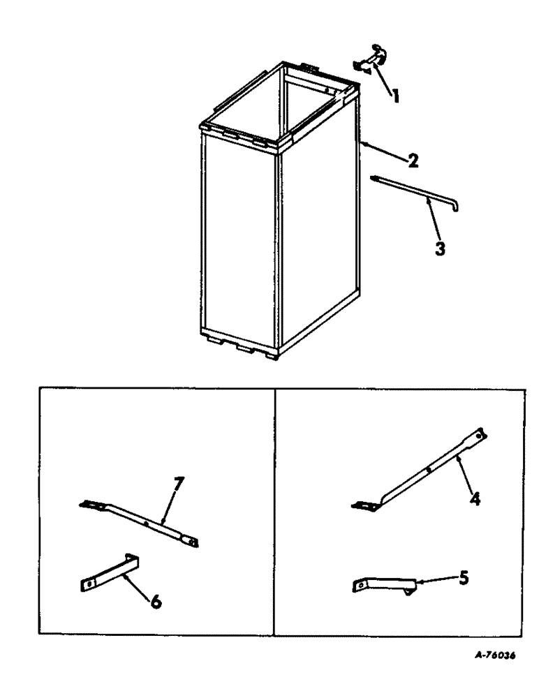 Схема запчастей Case IH 403 - (363) - AIR SCREEN EXTENSION, WITH SOLID SIDES, FOR C-263 AND D-301 ENGINES COMBINE SERIAL NO.4644 TO 7223 (10) - ENGINE