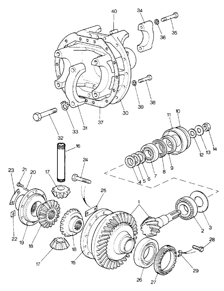 Схема запчастей Case IH 1290 - (G-04) - FRONT DIFFERENTIAL, MFD DAVID BROWN AXLE (04) - FRONT AXLE