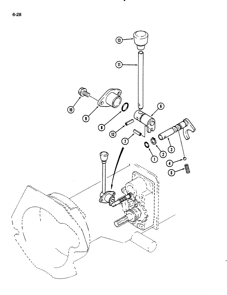 Схема запчастей Case IH 235 - (6-28) - MFD CONTROLS, MECHANICAL TRANSMISSION (06) - POWER TRAIN